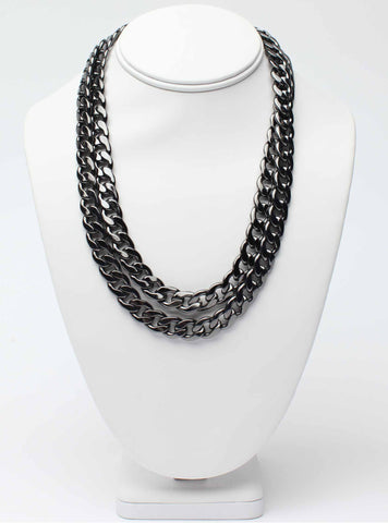 Black Double Chain Necklace
