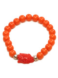 Lucky Little Buddha Bracelet Coral