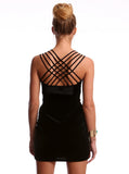 Criss Cross Velvet Dress