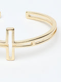 Cross Over Cuff Gold