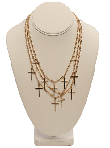 Cross My Heart Necklace Gold