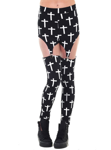 Crossed Suspender Leggings