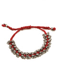 Double Row Red Skull Bracelet