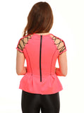 Electric Laced Peplum Top