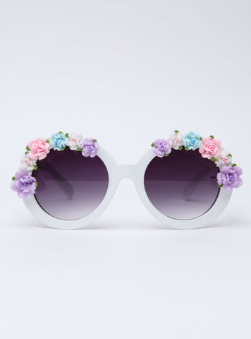 Floral Sunnies White