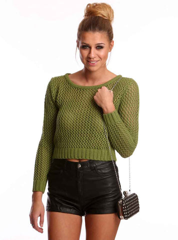 Grass Is Greener Cropped Sweater