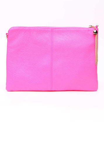 Hold On Neon Pink Clutch