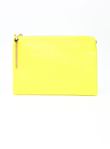 Hold On Neon Yellow Clutch