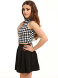 Houndstooth Crop Top