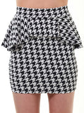 Peplum Houndstooth Skirt