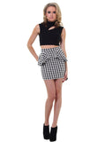 Peplum Houndstooth Skirt