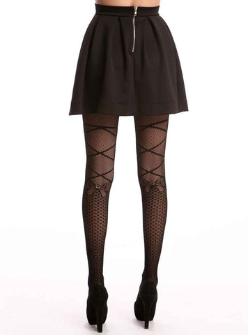 Lace Me Up Bow Tights