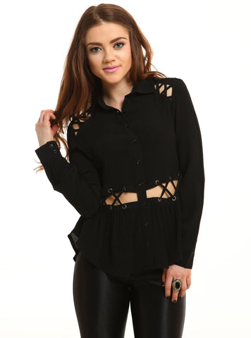 Laced Up Blouse