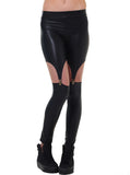 Leather Suspender Leggings