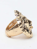 Lion Head Ring Gold