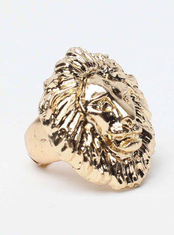 Lion Head Ring Gold