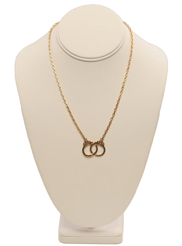 Locked Up Handcuff Necklace Gold