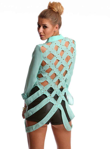 Mint Caged Blouse