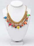 Multi Colored Spike Necklace