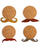 Mustache Cork Coasters