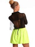 Open Back Fringe Blouse