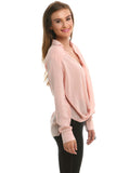 Peach Twisted Up Blouse