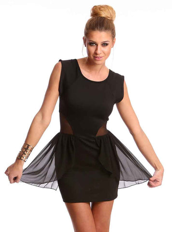 Peplum Mesh Dress