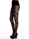 Rockstar Lace Flower Print Tights