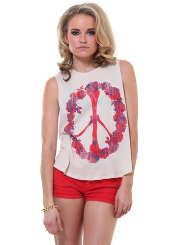 Rose Peace Sign Tank