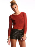 Scarlet Red Cropped Sweater