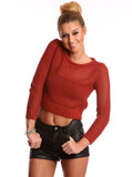 Scarlet Red Cropped Sweater