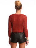 Scarlet Red Cropped Sweater