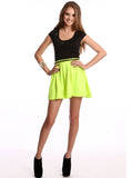 Scuba Skater Skirt Neon Green