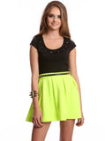 Scuba Skater Skirt Neon Green