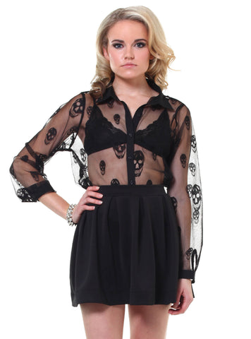 Sheer Skull Blouse