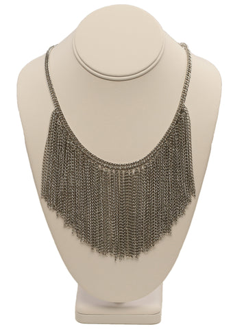 Silver Fringe Necklace