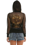 Skull Mesh Zip Up