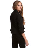 Spiked Shoulder 3/4 Sleeve Jacket