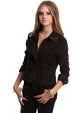 Spiked Shoulder 3/4 Sleeve Jacket