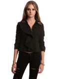 Spiked Shoulder 3/4 Sleeve Jacket