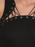 Stitched Up Black Dress