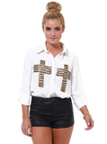 Studded Cross Blouse