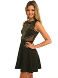 Studded Mesh Dress