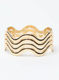 Wave Stackable Gold Bangles