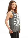 White Rib Cage Muscle Tee