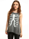 White Rib Cage Muscle Tee